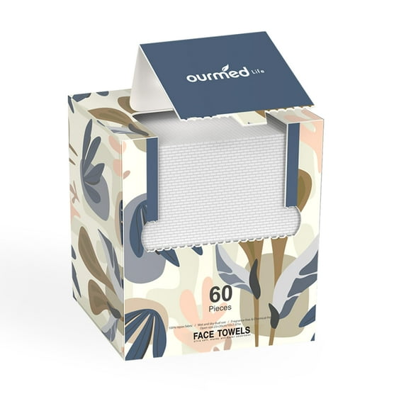 Toalla facial desechable Ourmed Life, biodegradable, 180 unidades