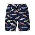 thumbnail image 4 of Lsque Mens Swim Trunks Sardine Pattern - Bathing Suit Compression Liner - Beach Swim Shorts Swimwear - (S-3XL) - Stretch Quick Dry -XX-Large, 4 of 9