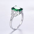 thumbnail image 6 of Women's Created Emerald Rings May Birthstone 925 Sterling Silver Wedding Engagement Ring, 6 of 6