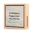 thumbnail image 2 of Demdaco Grateful And Happiness Marbled Green 4.5 x 4.5 Birch Wood Plaque Sign, 2 of 3