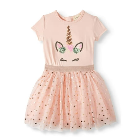 Btween Short Sleeve Tulle Tutu Dress (Toddler Girls)