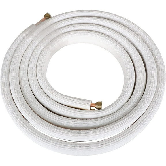munirater 16FT Air Conditioning Copper Tubing Hose Extension 1/4 and 3/8 Twin Copper Hoses Insulated Copper Hoses Fit for Mini Split Air Conditioner