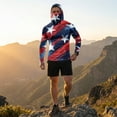 thumbnail image 6 of GrmtClth Sun Protection Shirts for Men Long Sleeve UPF 50+ 250th Anniversary Usa Patriotic Hoodie Fishing Hiking 4th July Sun Shirt Lightweight Rash Guard with Mask Blue L, 6 of 6