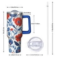 thumbnail image 2 of OBREWU Pioneer Flower Tumbler with Handle and Lid,Pioneer Flower 40oz Double Wall Vacuum Insulated Tumbler,Cups Gift for Women and Men, 2 of 7