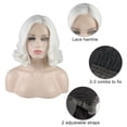 thumbnail image 6 of Unique Bargains 1pcs Lace Front Wigs for Women 14" White Medium Long Body Wave  with Wig Cap, 6 of 7