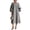 Gray, variant on Midi Dresses for Women Lantern Sleeve Cotton Linen Tunic Dress Loose Fit Button Front 3D Floral Applique A Line Dress Elegant Party Fall Outfits