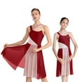 thumbnail image 4 of TiaoBug Robe Justaucorps Sans Manches Patchwork Coloré Moderne Contemporain pour Femmes Costume de Danse de Salon Bourgogne TP, 4 of 7