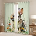 thumbnail image 2 of Homewish Cute Farmhouse Rabbit Black Out Curtains for Kid, Kawaii Cartoon Bunnies Curtains Pack of 2 (42x63 Each), Groovy Daisy Flower Bedroom Curtains, Blackout Curtains Home Decor, 2 of 6
