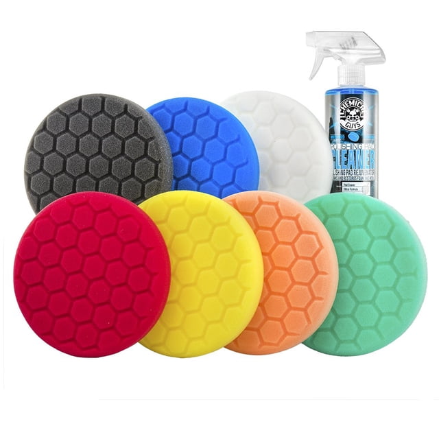Kit de Almohadillas para Pulir Chemical Guys Hex-Logic 6.5" 8 Piezas