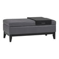 thumbnail image 2 of Oregon 42"W Rectangle Storage Ottoman Bench with Tray in Stone Gray Faux Leather, 2 of 9