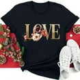 thumbnail image 2 of Love Letter Graphic Tshirts for Womens Valentine's Day Short Sleeve Tops Crew Neck Basic Tee Shirts, 2 of 5