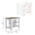 thumbnail image 3 of Cala 2 Piece Kitchen Set, Cala Kitchen Island + Della 60 Pantry, White /Walnut, 3 of 6
