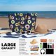 thumbnail image 5 of Fotbe Sloth with Donuts Bolsa de Viaje para Playa - Resistente al Agua, Bolsa Tote de Gran Capacidad y Ligera con 7 Bolsillos para Mujeres y Hombres, 5 of 7