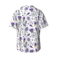 thumbnail image 6 of Lsque Lavender Bicycle print Men's Cuban Collar Short Sleeve Shirt Summer Beachwear Casual Button Down Fashionable Vacation Leisure Shirt-X-Large, 6 of 7