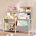 thumbnail image 2 of Bookshelf for Kids, 3 Tier Toddler Bookshelf with Toy Storage Organizer, Nursery Book Shelves, Kids Book Shelf Bookcase for Kid Rooms Playroom, White/Grey, 2 of 8