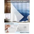 thumbnail image 3 of No Hook Cloth Fabric Shower Curtain with Snap in Liner, Navy Blue Ombre Waterproof Shower Curtains Set with See Through Top Window, Modern Abstract Art Ocean Oil Painting Bath Curtains Shower 36"x78", 3 of 6