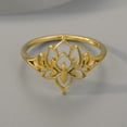 thumbnail image 3 of Lotus Ring Oxidized Stainless Steel Ring Yoga Jewelry Valentine's Day Present, 3 of 5