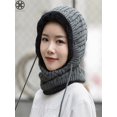 thumbnail image 4 of Luxtrada Women's Warm Conjoined Hat, Scarf & Glove Set, Gray, 4 of 8