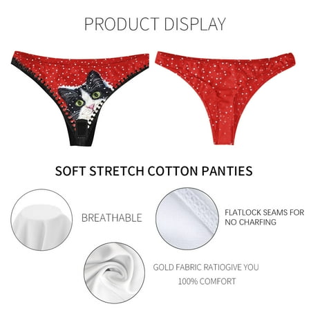 

XINSHIDE Women Printed Panty Black Knickers Briefs 1-Pack Sexy Lingerie Panty
