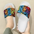thumbnail image 3 of Psesaysky Abstract Geometry Pattern Slide Sandals for Men Boys Fashionable Comfortable Beach Sandals Summer Outdoor Slippers Size 5-14, 3 of 4
