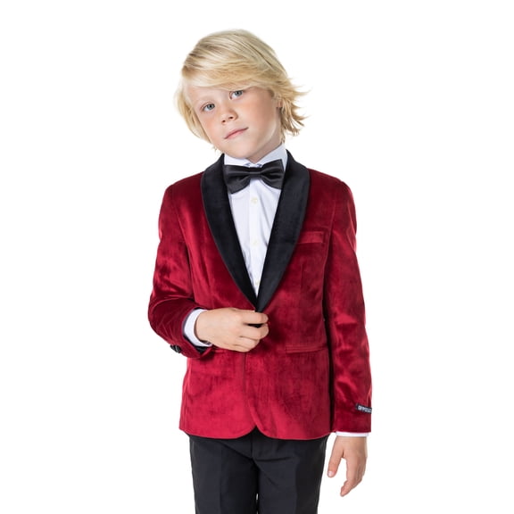 OppoSuits Deluxe Boys' Blazers BOYS Dinner Jacket - Burgundy - US 4Y Red