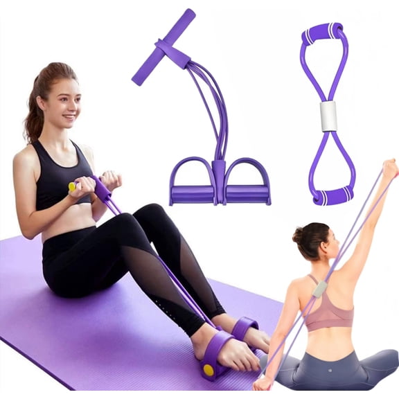 SIMDOO Latex Pedal Resistance Bands with Handle Exercise Bands for Abdomen, Waist, Arm, Yoga Stretching Slimming Training