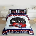 thumbnail image 2 of Homewish Hockey Helmet Bedding Comforter Set,Ball Sport Game Twin Comforter Sets,Blue Red Bedding Set For Boys Kids,Super Cozy Room Decor Reversible,2 Pieces, 2 of 8