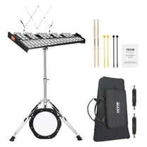 VEVOR 30 Note Glockenspiel Xylophone Bell Kit, Professional Percussion Instrument Set with Mallets, Drum Sticks, Music Stand, 8" Practice Pad, Adjustable Stand and Carrying Bag for Students