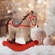 thumbnail image 4 of Decoración navideña, adornos navideños, adorable caballo mecedor de madera, regalo navideño hecho a mano, escultura de caballo de madera para interiores, decoración de escritorio invernal, bandeja esc, 4 of 6