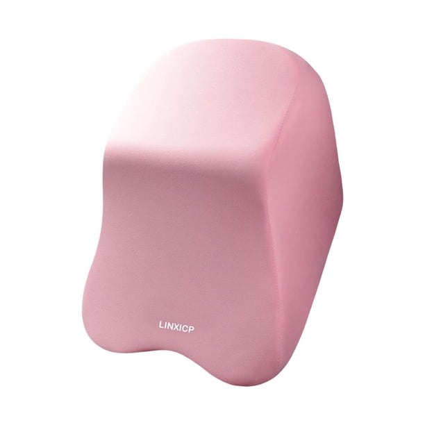 Almohada cervical para coche transpirable y relajante, accesorio interior multiusos y fácil de usar. Rosa