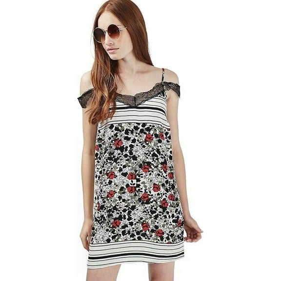 Topshop Floral Lace Cold Shoulder Slipdress, 8