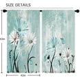 thumbnail image 2 of Teal Farmhouse Flower Curtains, Blue Floral Daisy Window Curtains 42x63 Inch for Bedroom Living Room, Rustic Country Vintage Turquoise Window Drapes Treatment Fabric Rod Pocket (2 Panels, 2 of 6