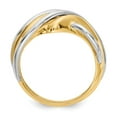 thumbnail image 2 of Solid 14k Yellow and White Gold Two Tone Wave Ring Band Size 7, 2 of 6