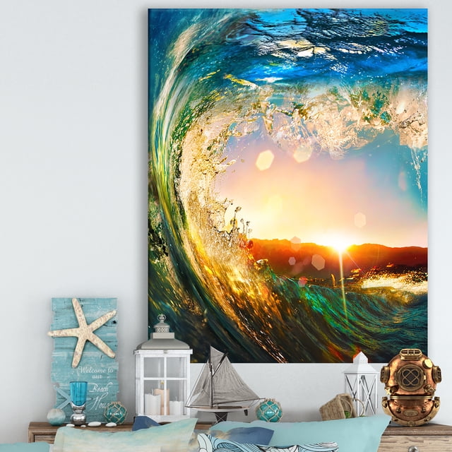Design Art - Vagues Colorées de l'Océan Qui Tombent