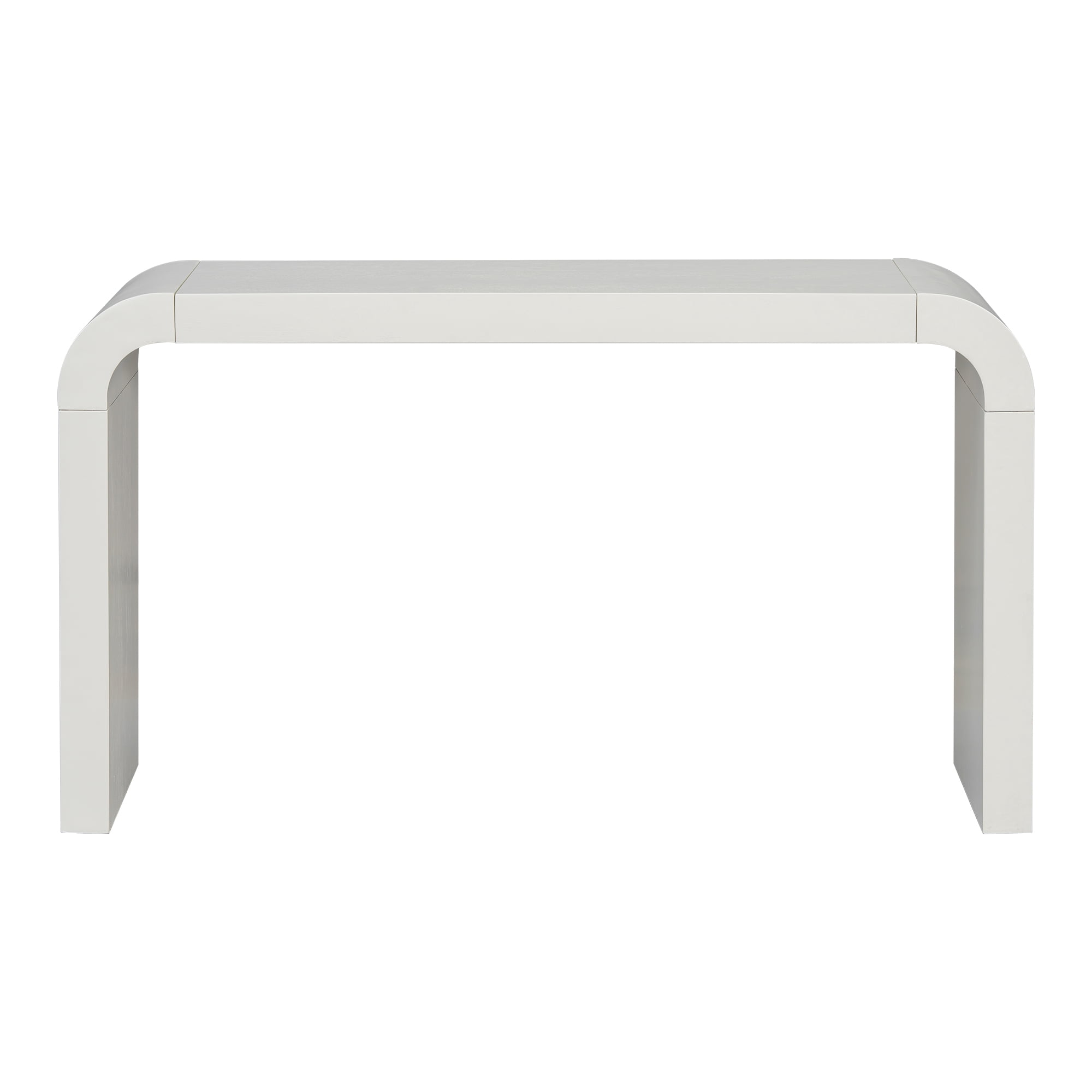 Euroco 55" Long Console Table Sofa Table,Minimalist Acacia Vneer Entryway Table with 2 Legs Suitable for Narrow Spaces and Living Room,White