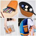 thumbnail image 5 of Xecao Orange Glitter2 Print Telescopic Pencil Bag Pen Holder Pop Up Stationery Case Stand-up Retractable Transformer Bag Standing Organizer, 5 of 6