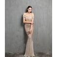 thumbnail image 3 of Vestido de noche clásico con cola de pez y hombros descubiertos para mujer, elegante, para banquetes, reuniones anuales, temperamento, terciopelo, aura, reina, 3 of 6