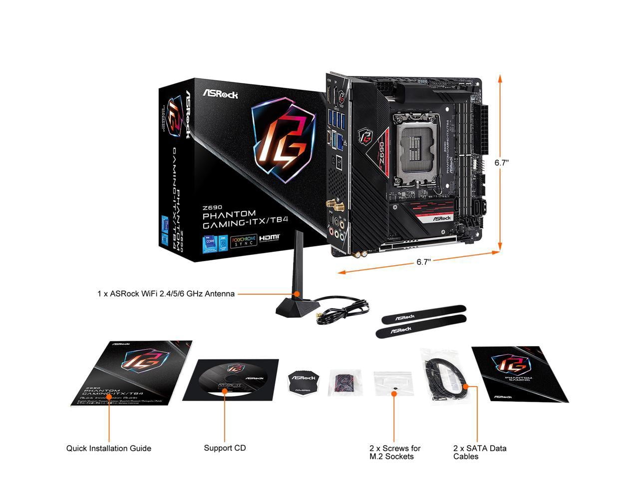ASRock Z690 Phantom Gaming-ITX/TB4 LGA 1700 (14th,13th,12th Gen