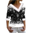 thumbnail image 1 of Birdeem Joyeux Noël Blouse Décontractée à Manches Longues Col en V pour Femmes, 1 of 12
