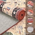 thumbnail image 5 of Washable Area Rug for Living Room, NovDeco 4'x6' Non-Slip Vintage Oriental Indoor Rug, Soft Low Pile Stain Resistant for Entryway, Nursery, Office, 5 of 11