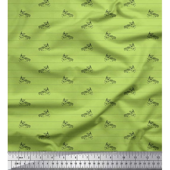 Soimoi Velvet Fabric Stripe,Boat & Whale Shirting Printed Craft Fabric by The Yard 58 Inch Wide