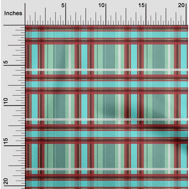 oneOone Polyester Lycra Fabric Madras Check Printed Craft Fabric BTY 56 Inch Wide