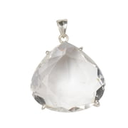 GEMHUB 68.75 Ct. Pear Cut Pendant White Topaz Gemstone Pendant Fine Solid 925 Silver Pendant Faceted Jewelry Gemstone Topaz Pendant Without Chain White Birthstone Pendant for Women Crystal Pendant