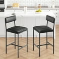 thumbnail image 2 of Juego moderno para comedor y barra – Mesa rectangular y 2 sillas altas tapizadas en cuero PU, fácil de montar, estructura de acero y MDF, ideal para cocina, comedor o sala, pack de dos sillas altas, 2 of 8