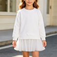 thumbnail image 4 of QSAWXQZ Girls Tulle Dress Long Sleeve Crew Neck Solid Sweatshirt Mini Dress 7-8 Years, 4 of 7