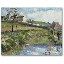 Trademark Fine Art "The Farm at Osny" Canvas Wall Art by Camille Pissaro