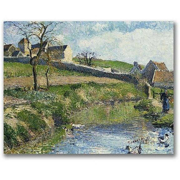 Trademark Fine Art "The Farm at Osny" Canvas Wall Art by Camille Pissaro
