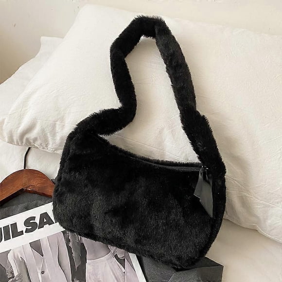 Sacs à Bandoulière Hobos Sacs à Main pour Femmes, Sac à Bandoulière en Tissu Peluche pour Femmes, Sac à Bandoulière pour Femmes, Sac à Main d'Hiver, design Simple