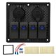 thumbnail image 1 of Panneau d'interrupteurs à bascule 4 positions, LED, étanche, double port de charge USB, 12-24 V CC 4,8 A, pour camping-cars, yachts, bleu, 1 of 4