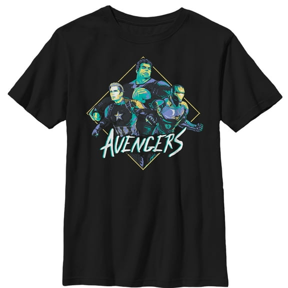 Boy's Marvel Avengers: Endgame Retro Heroes  Graphic Tee Black X Large